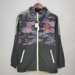 Manchester United Vestes Coupe Vent Black Grey Camouflage 2021/2022