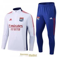 Olympique Lyonnais Sweat Entrainement White + Pantalon Blue 2021/2022