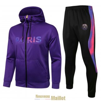 PSG x Jordan Veste Capuche Purple+ Pantalon Black 2021/2022