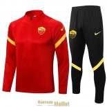 AS Roma Sweat Entrainement Red + Pantalon Black 2021/2022